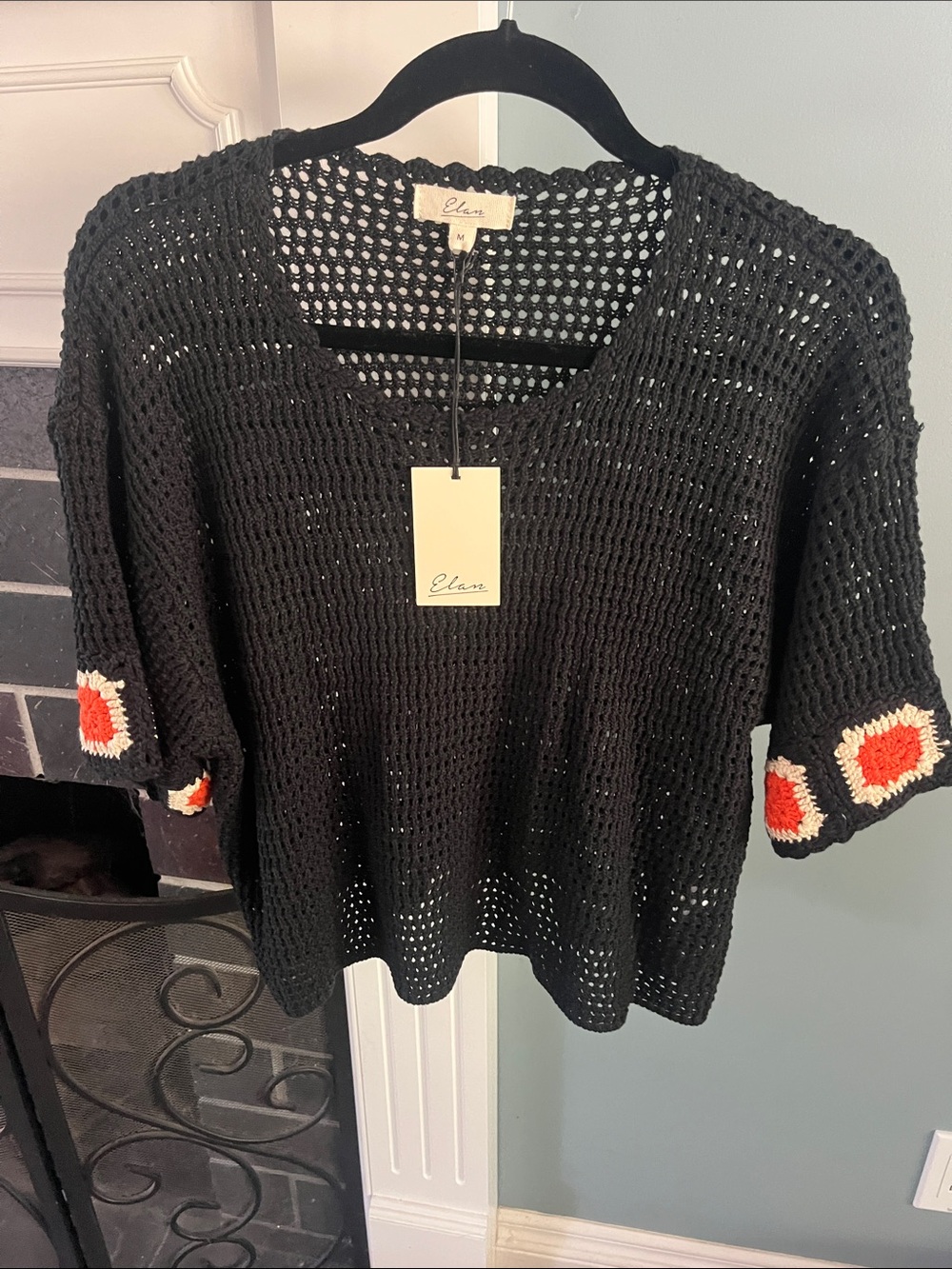 Elan Granny Crochet Knit Top